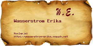 Wasserstrom Erika névjegykártya